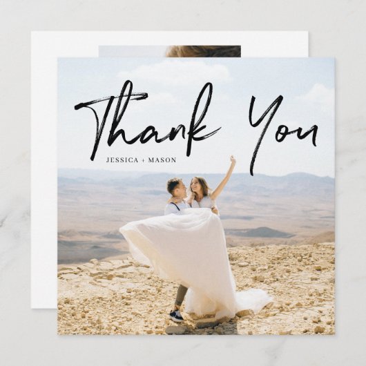 Hand Lettering Photo Square Weddenschap Hartelijk  (Voorkant / Achterkant)