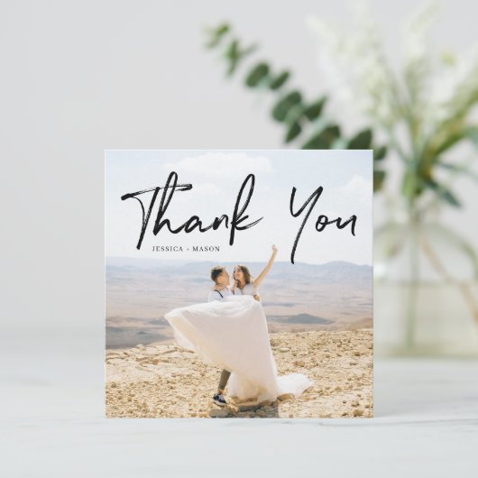 Hand Lettering Photo Square Weddenschap Hartelijk (Staand voorkant)