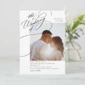 Hand Lettering Photo Wedding Kaart (Staand voorkant)