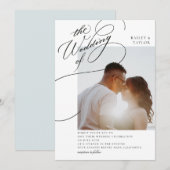 Hand Lettering Photo Wedding Kaart (Voorkant / Achterkant)