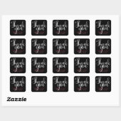 Hand Lettering Script Wedding Hartelijk dank Stick Vierkante Sticker (Vel)