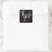Hand Lettering Script Wedding Hartelijk dank Stick Vierkante Sticker (Tas)
