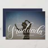 Hand Lettering Spain Graduada Afstuderen Foto Kaart (Voorkant / Achterkant)