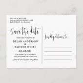 Hand Lettering Twee Foto's Save the Date Kaart (Achterkant)