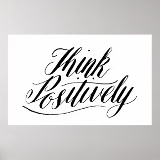 Hand Lettering Typografie Design, Positief denken Poster