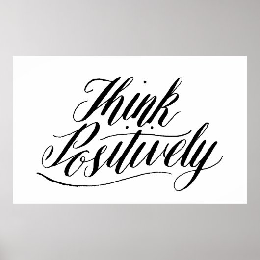Hand Lettering Typografie Design, Positief denken Poster (Voorkant)