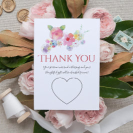 Hand Lettering Waterverf Floral Wedding Foto Bedankkaart