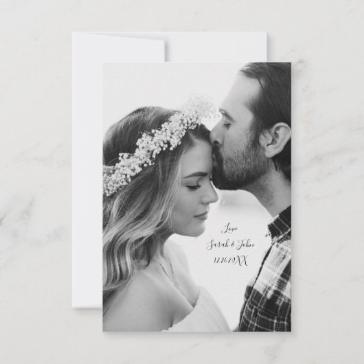 Hand Lettering Waterverf Floral Wedding Foto Bedankkaart (Achterkant)