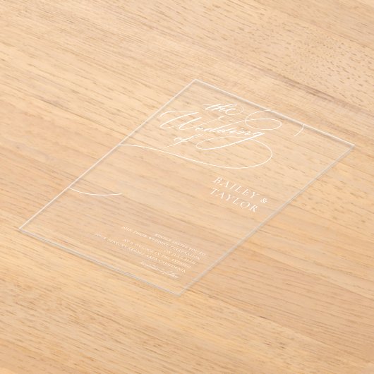 Hand lettering wedding acryl uitnodigingen (Laagn)