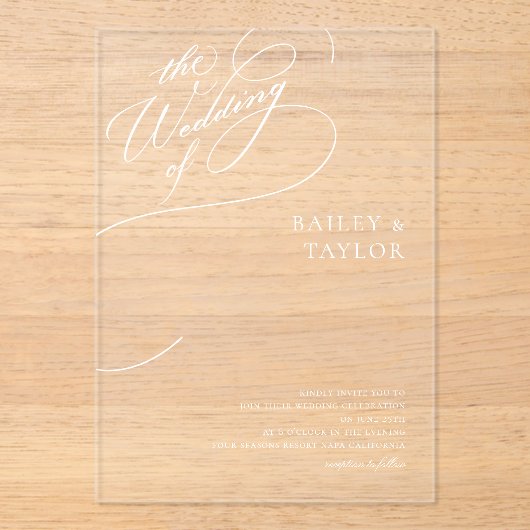 Hand lettering wedding acryl uitnodigingen (Voorkant)