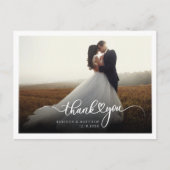 Hand-Letterparen Wedding Foto Briefkaart (Voorkant)