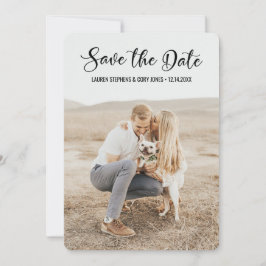 Hand Letters White en Black Script Save The Date
