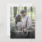 Hand Lettert met Heart Wedding Foto Hartelijk dank Notitiekaartje (Voorkant)