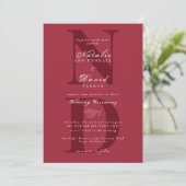 Hand Lettert Solid Color Elegant Fall Wedding Kaart (Staand voorkant)
