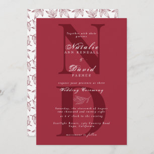 Hand Lettert Solid Color Elegant Fall Wedding Kaart
