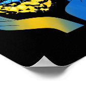 Hand Love Heart Butterfly Oekraïnse vlaggenstandaa Poster (Hoek)