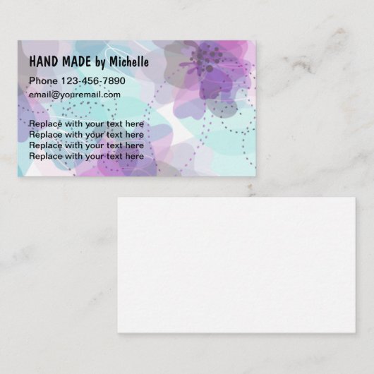 Hand Made Artist Creative Visitekaartje (Voorkant / Achterkant)