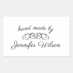 Hand Made   Gepersonaliseerde ticker Rechthoekige Sticker