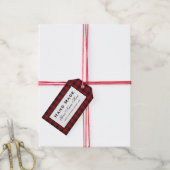 Hand Made Red Plaid Tags Cadeaulabel (Met Touw)