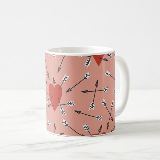 Hand made seamless pattern with flat illustrations koffiemok (Voorkant rechts)