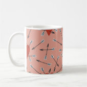 Hand made seamless pattern with flat illustrations koffiemok (Links)