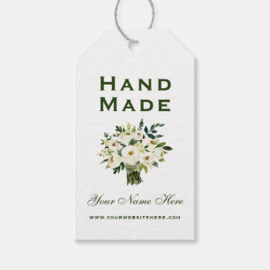 Hand Made Waterverf Green Floral Labels Cadeaulabel