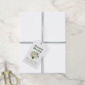 Hand Made Waterverf Green Floral Labels Cadeaulabel (Met Touw)