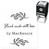 Hand Made With Love Personalized Botanical Leaf Zelfinktende Stempel