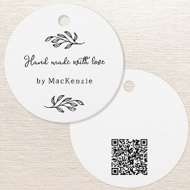 Hand Made With Love QR code Price Hang Tag Bedankjes Labels
