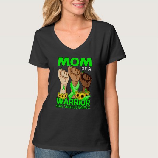 Hand Mam van een Warrior Neural Tube Defects Aware T-shirt (Voorkant)