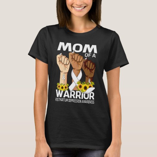 Hand Mam van een Warrior Postpartum Depression Awa T-shirt (Voorkant)