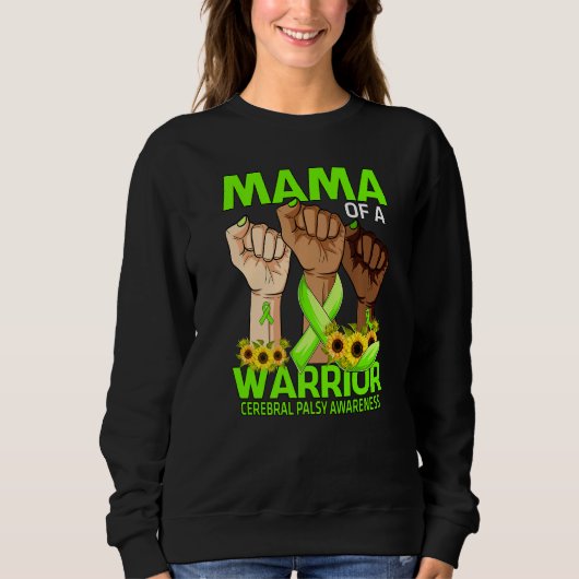 Hand Mama van een Warrior Cerebral Palsy Awareness Trui (Voorkant)