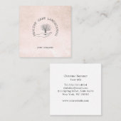 Hand met boom vierkante visitekaartje (Voorkant / Achterkant)