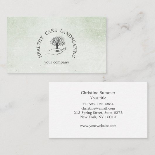 Hand met boom visitekaartje (Voorkant / Achterkant)