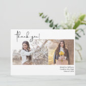 Hand-Met de hand uitgeruste Modern Twee Afstuderen Bedankkaart (Staand voorkant)