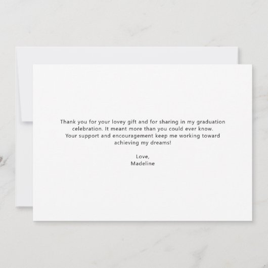 Hand-Met de hand uitgeruste Modern Twee Afstuderen Bedankkaart (Achterkant)