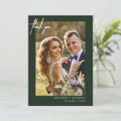 Hand-Met de hand uitgeruste Moderne Eenvoudige Fot Bedankkaart (Staand voorkant)