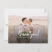 Hand-Met de hand uitgezonden bruiloft 2 Foto's Mod Bedankkaart (Voorkant)