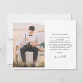 Hand-Met de hand uitgezonden bruiloft 2 Foto's Mod Bedankkaart (Achterkant)