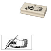 Hand met een pen / brief schrijven rubberstempel (Gestempeld)