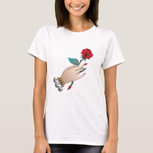 Hand met een Rozen T-shirt" T-shirt