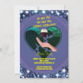 Hand met glas, echtscheiding voltooid - echtscheid kaart (Voorkant)