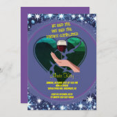 Hand met glas, echtscheiding voltooid - echtscheid kaart (Voorkant / Achterkant)