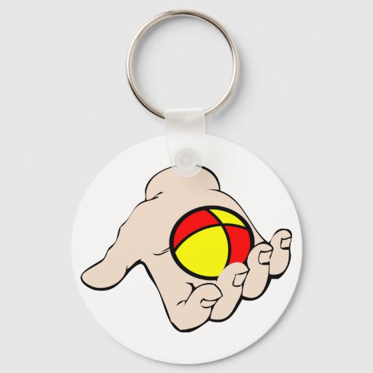 Hand met jongleerbal Sleutelhanger (Achterkant)