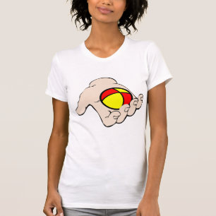 Hand met jongleren bal vrouwen T-shirt