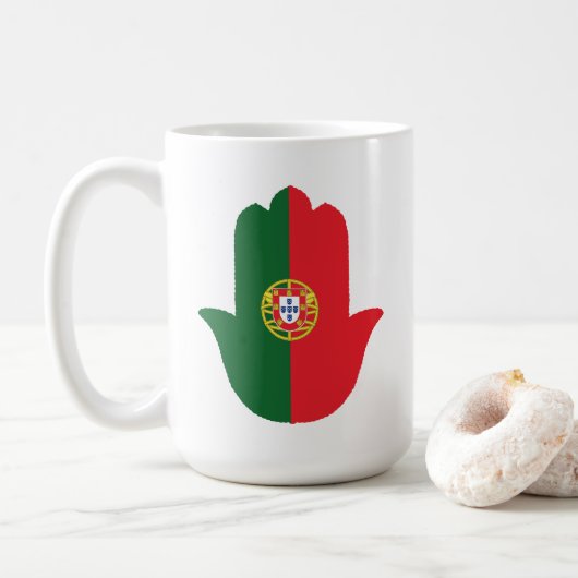 HAND met Portugal Vlag Koffiemok (Met donut)