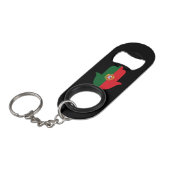HAND met Portugal Vlag Mini Flessenopener (Voorkant Gekanteld)