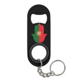 HAND met Portugal Vlag Mini Flessenopener (Achterkant)