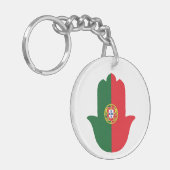 HAND met Portugal Vlag Sleutelhanger (Voorkant Links)