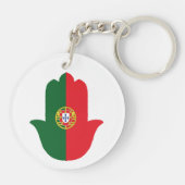 HAND met Portugal Vlag Sleutelhanger (Achterkant)